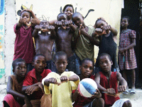 Kids at school in Haiti